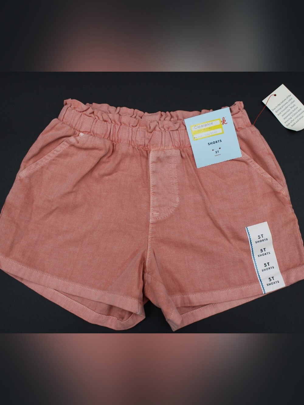 Cat & Jack Girls 5T Dark Coral Linen Shorts